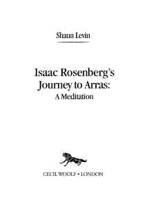 Isaac Rosenberg's Journey to Arras